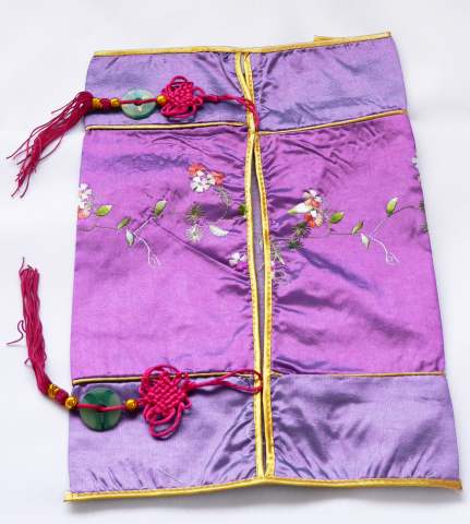 Silk Tissue Box Cover - Purple & Gold